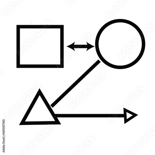 Vector magnifying glass icon on paper is a business tool to find, look, and enlarge a concept