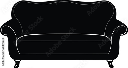 Vector black sofa icon