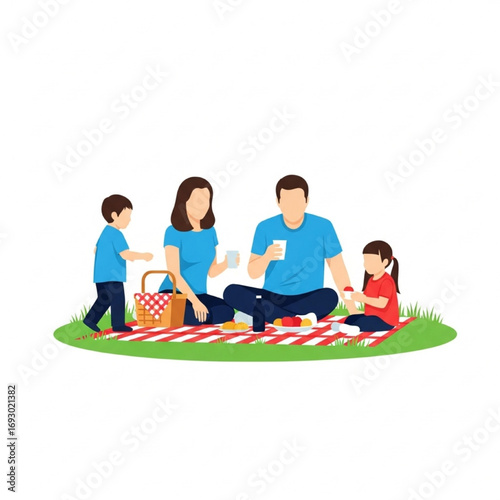 Family Picnic Enjoying Quality Time Outdoors with Loved Ones