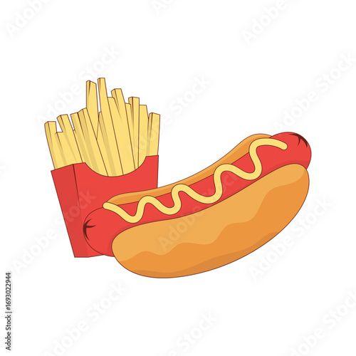 Hot Dog Illustration