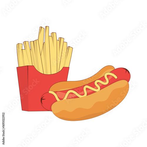 Hot Dog Illustration