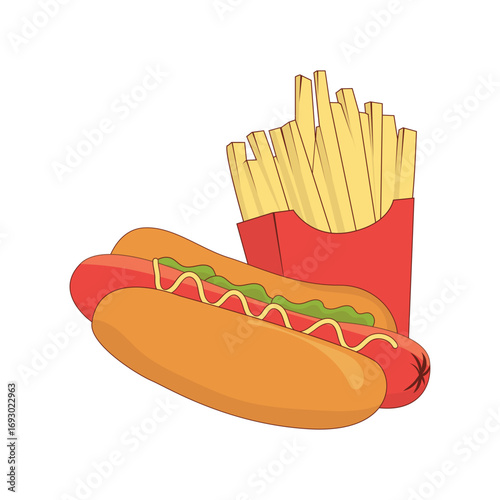 Hot Dog Illustration