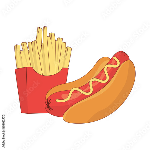 Hot Dog Illustration