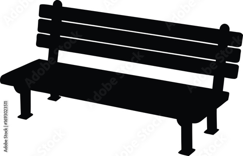 Vector black bench icon
