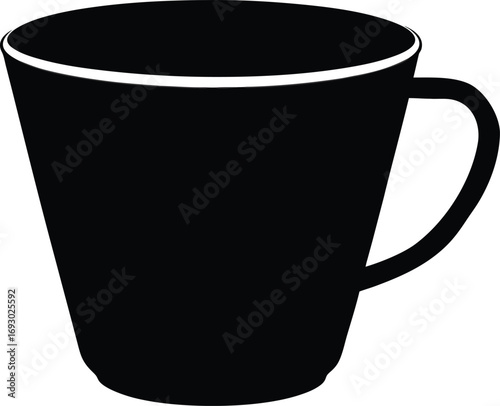 Black coffee cup icon vector