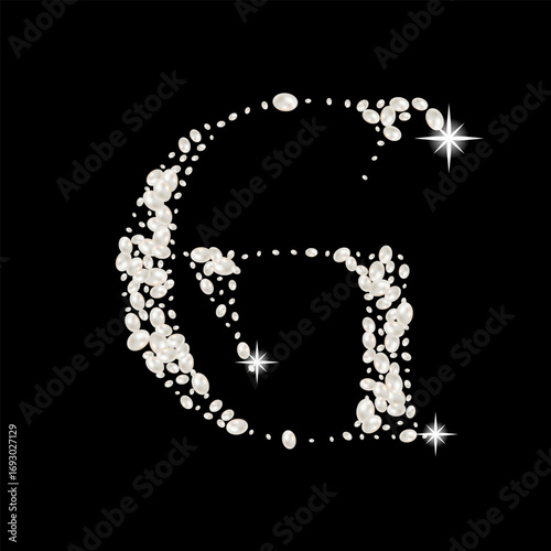 Capital Letters G of English alphabet. luxury and elegant font glamour french style