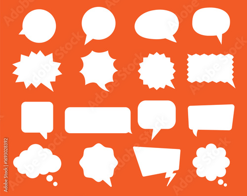 Collection of speech bubbles set vector illustration