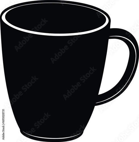 Vector black coffee mug icon