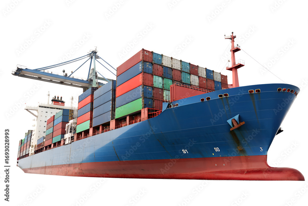 custom made wallpaper toronto digitalMassive blue cargo ship loaded with colorful containers