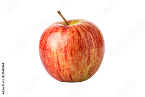 Single red apple isolated on black background