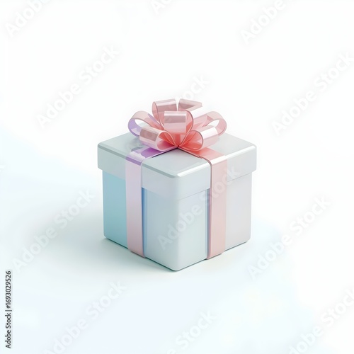 Beautiful Little Gift Box Isolated on White Background 
