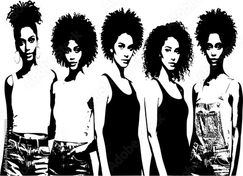 Women of different ethnicities together.
