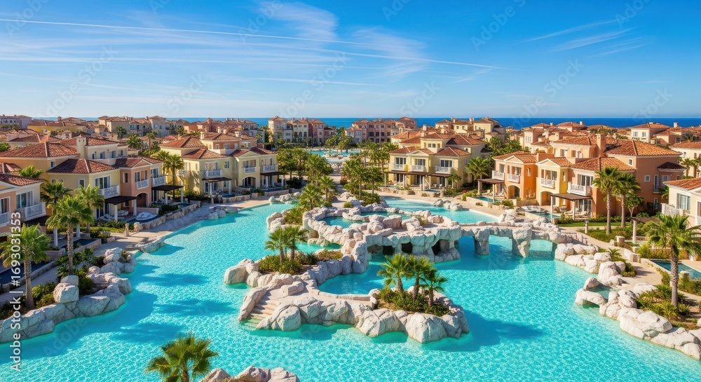 Fototapeta premium Luxury Resort with Pools and Villas - Aerial View