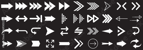 Arrows big black set icons. Arrow icon. Arrow vector collection. Arrow. Cursor. Modern simple arrows. Vector illustration. Variety arrow vector collections.Print