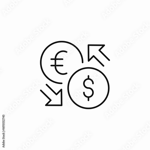 dollar euro exchange icon sign vector