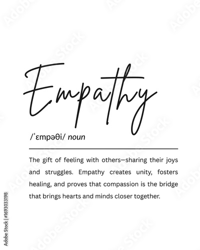 Empathy Definition Wall Poster, Positive Mindset Digital Print, Printable Artwork for Home Office Decor