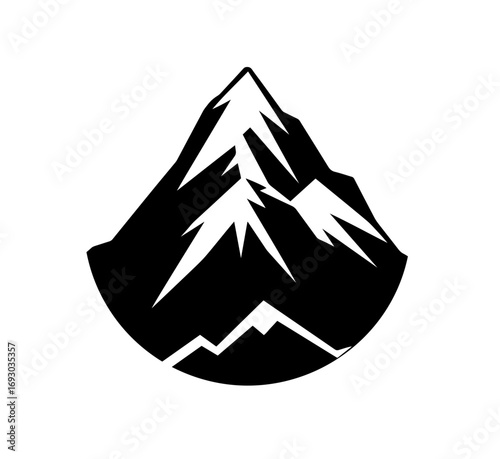 Striking mountain peak silhouette invites adventure, perfect for outdoor brands, travel logos, or minimalist designs needing a strong, natural symbol