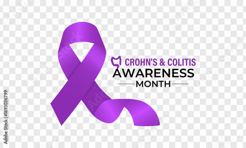 November is Crohn's and Colitis Awareness Month, to raise awareness about IBD, support patients and caregivers, and encourage research. Banner poster, flyer and background design template. Vector eps.