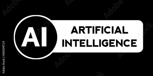 Artificial intelligence AI vector icon symbol. AI system icon. Artificial intelligence icon vector.