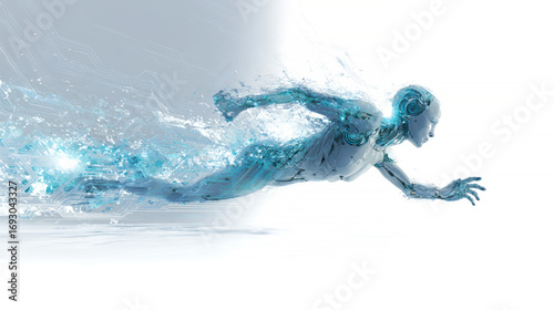 generative art. A character in the technology of the future. The AI agent of the digital future