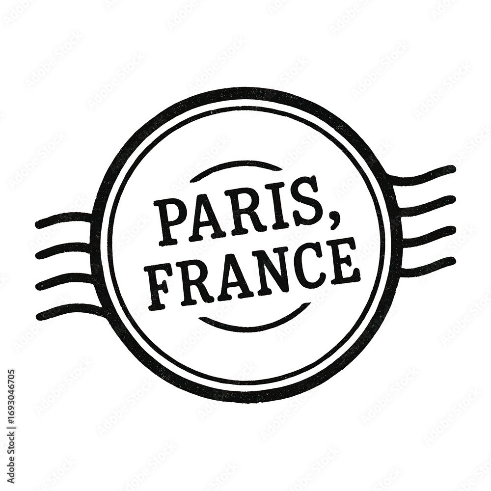 Fototapeta premium PNG Vintage Paris stamp illustration.