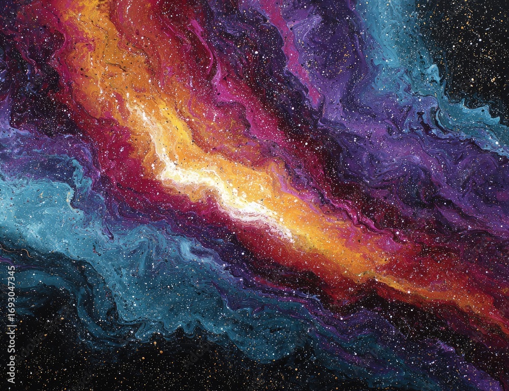 Fototapeta premium Vibrant swirling cosmos