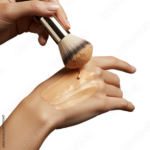 Wallpaper Mural hand applying makeup with brush on transparent background Torontodigital.ca