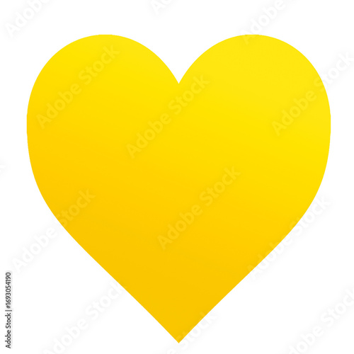 Yellow heart over transparen background