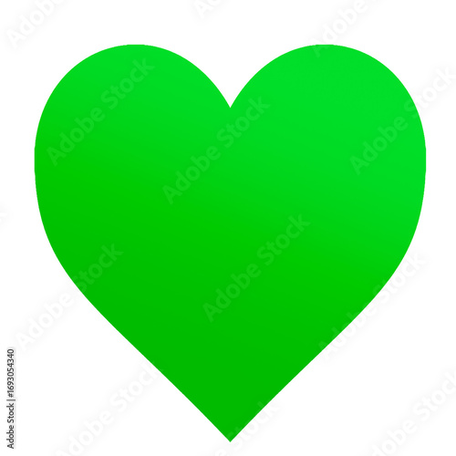 Green heart over transparen background