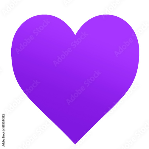 Purple heart over transparen background