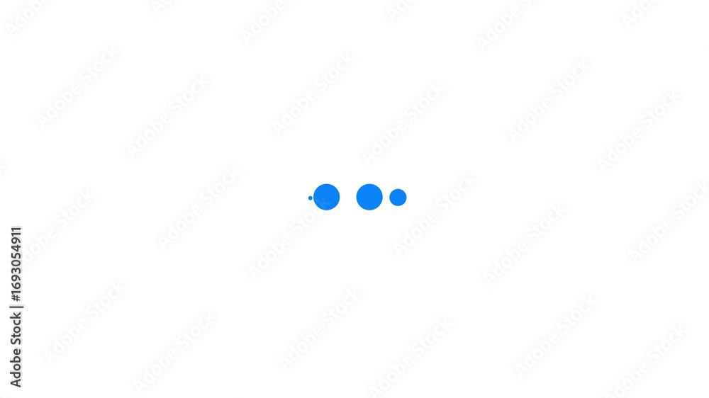 Animated 3d dots blinking loader. Ellipsis. loading icon. 4K video footage with alpha channel transparency. Wait-animation progress indicator for web UI design 4k video animation .