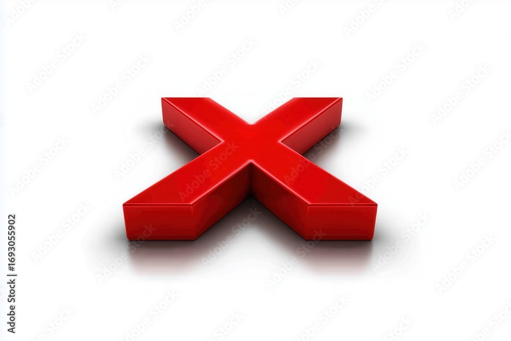 Obraz premium Red 3D X on white background