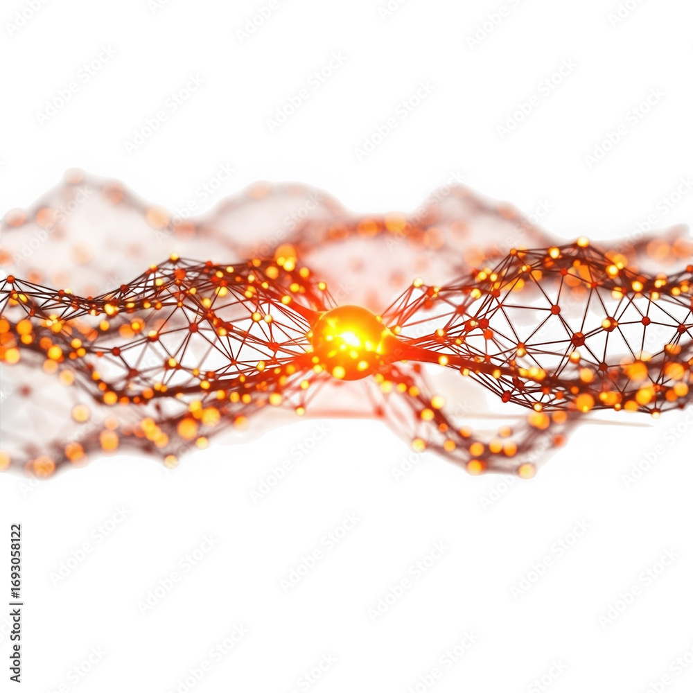 Fototapeta premium Abstract network of glowing lights isolated on transparent background transparent background