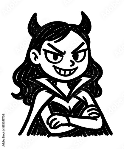 villain woman in handdrawing art (artwork 1)