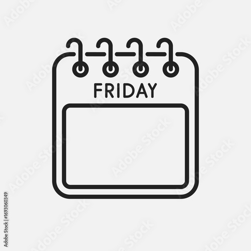 Icon page calendar day week Friday, empty space