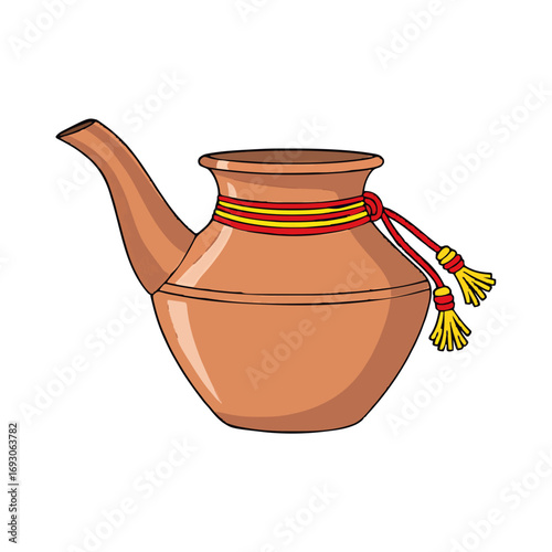 Copper lota tied with kalawa thread
