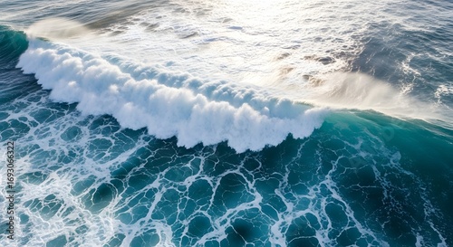 Wallpaper Mural Ocean waves texture captured from above with foamy white crests creating abstract natural patterns Torontodigital.ca
