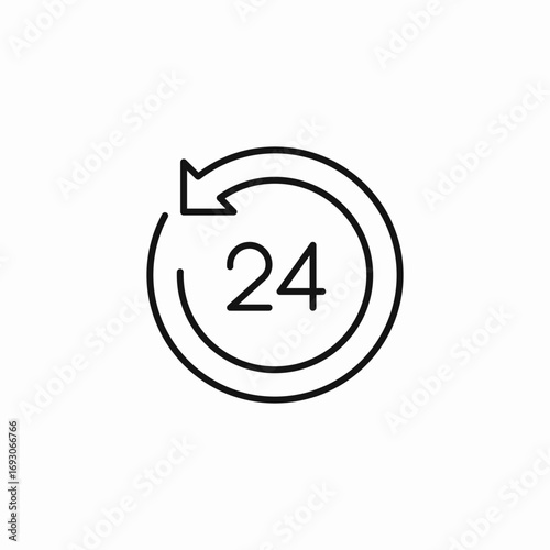 24 hour service icon sign vector
