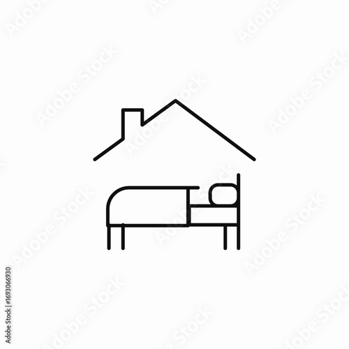 bed house icon icon sign vector