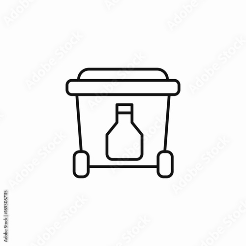 bottle recycle bin icon sign vector
