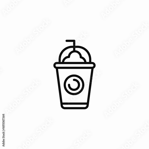 coffee frappuccino cup  icon sign vector