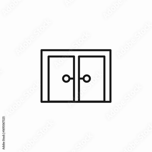 double door closed icon sign vector
