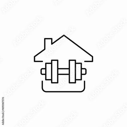dumbbell house icon icon sign vector