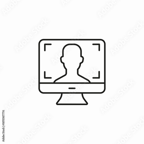 face recognition computer icon sign vector