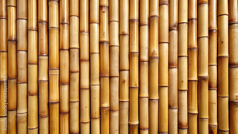 Fototapeta premium Full frame of vertical bamboo stalks background