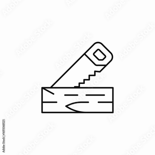 hand saw wood icon sign vector