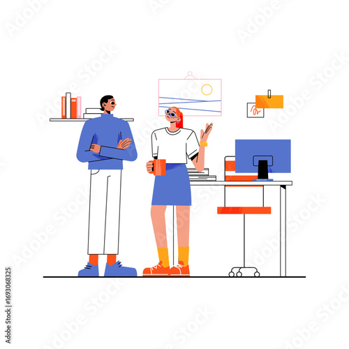 office scenes with business people at work space..