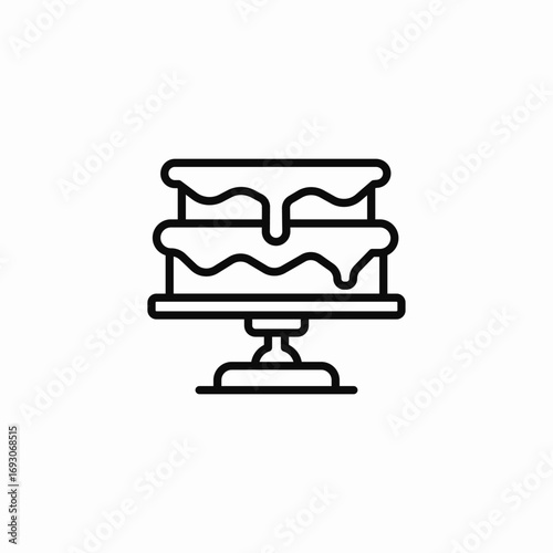 layered drip cake icon sign vector
