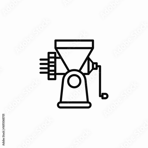 manual meat grinder icon sign vector