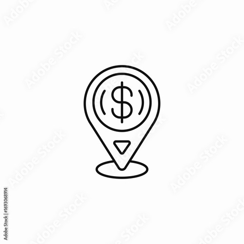 money location pin icon sign vector
